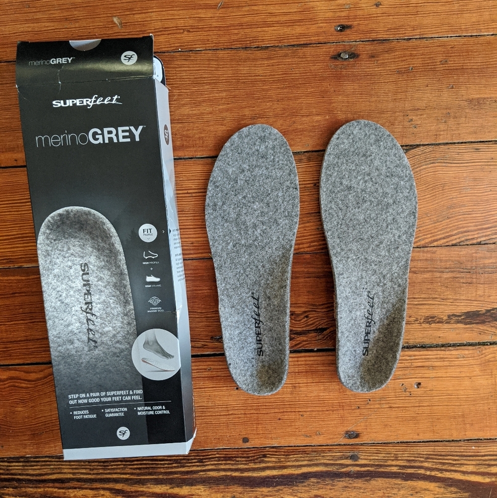 Superfeet Merino wool supportive insoles - size B